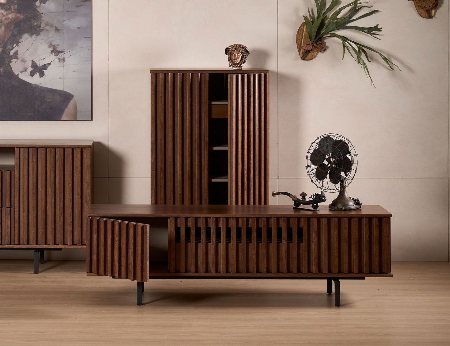 Meuble TV cannelé LOUVRE