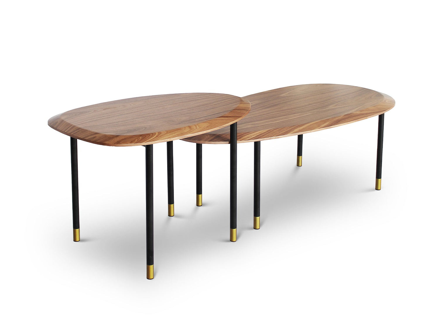 Table basse CELADON avec pieds en acier à pointes dorées