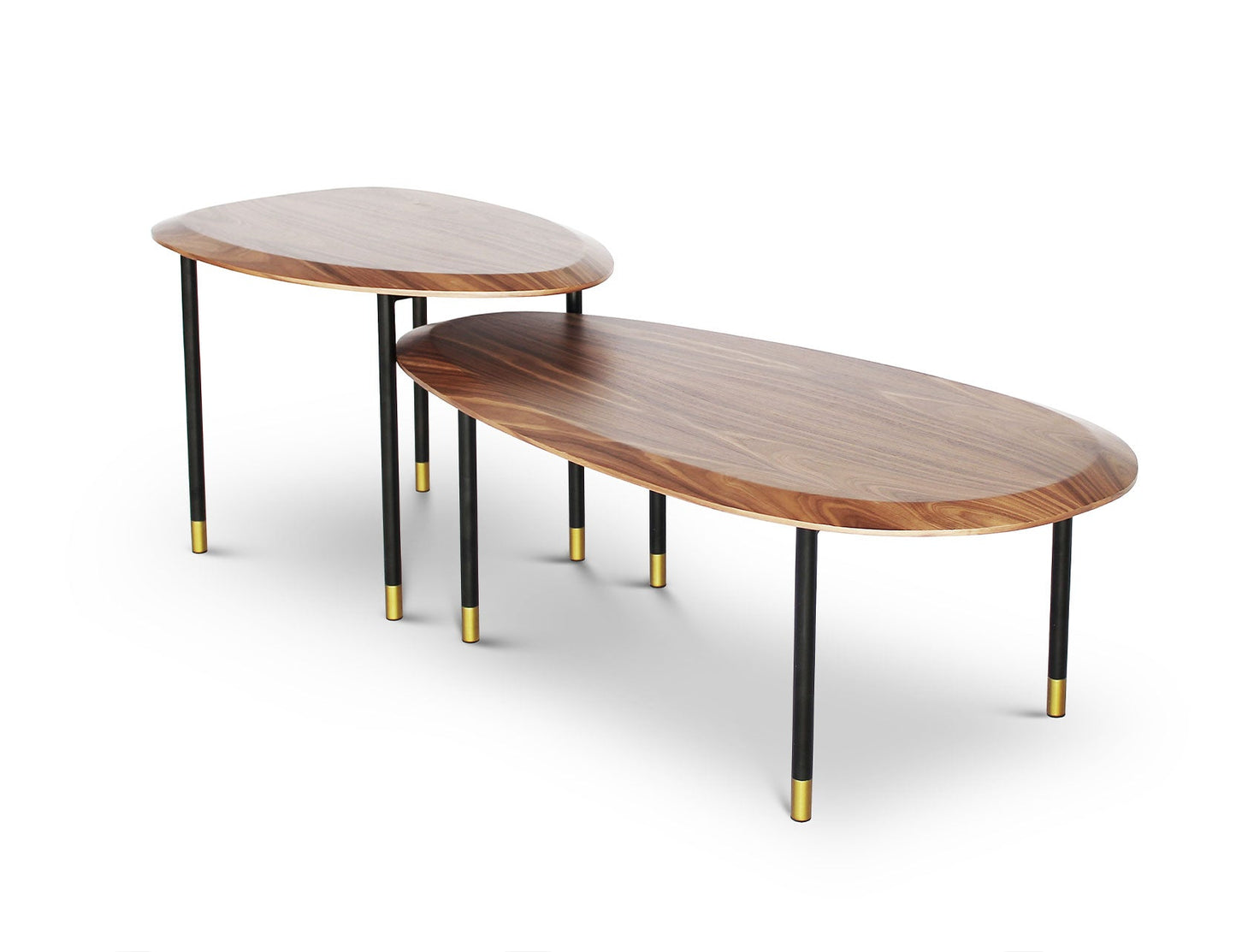 Table basse CELADON avec pieds en acier à pointes dorées