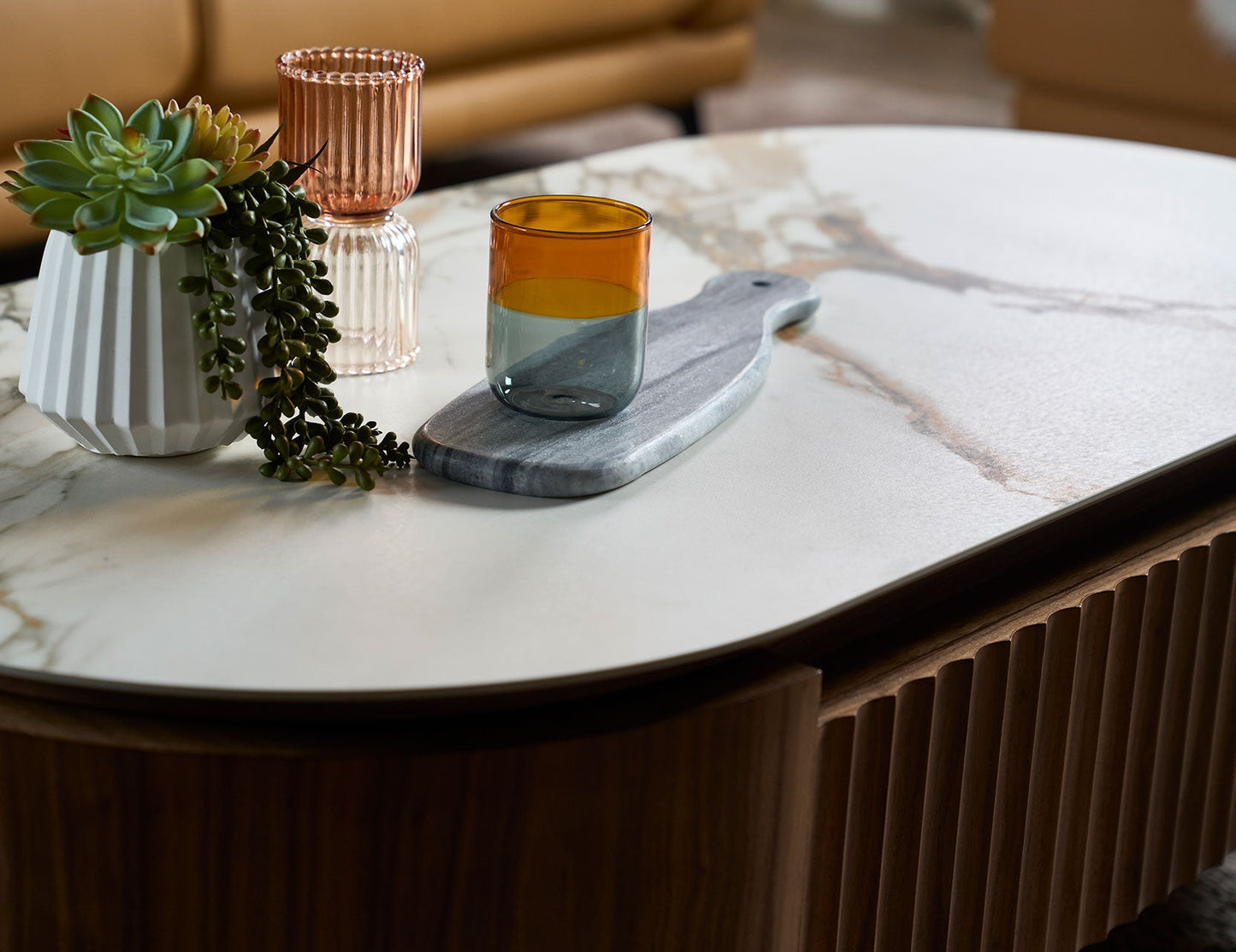 Table basse convertible en pierre frittée FLUTO