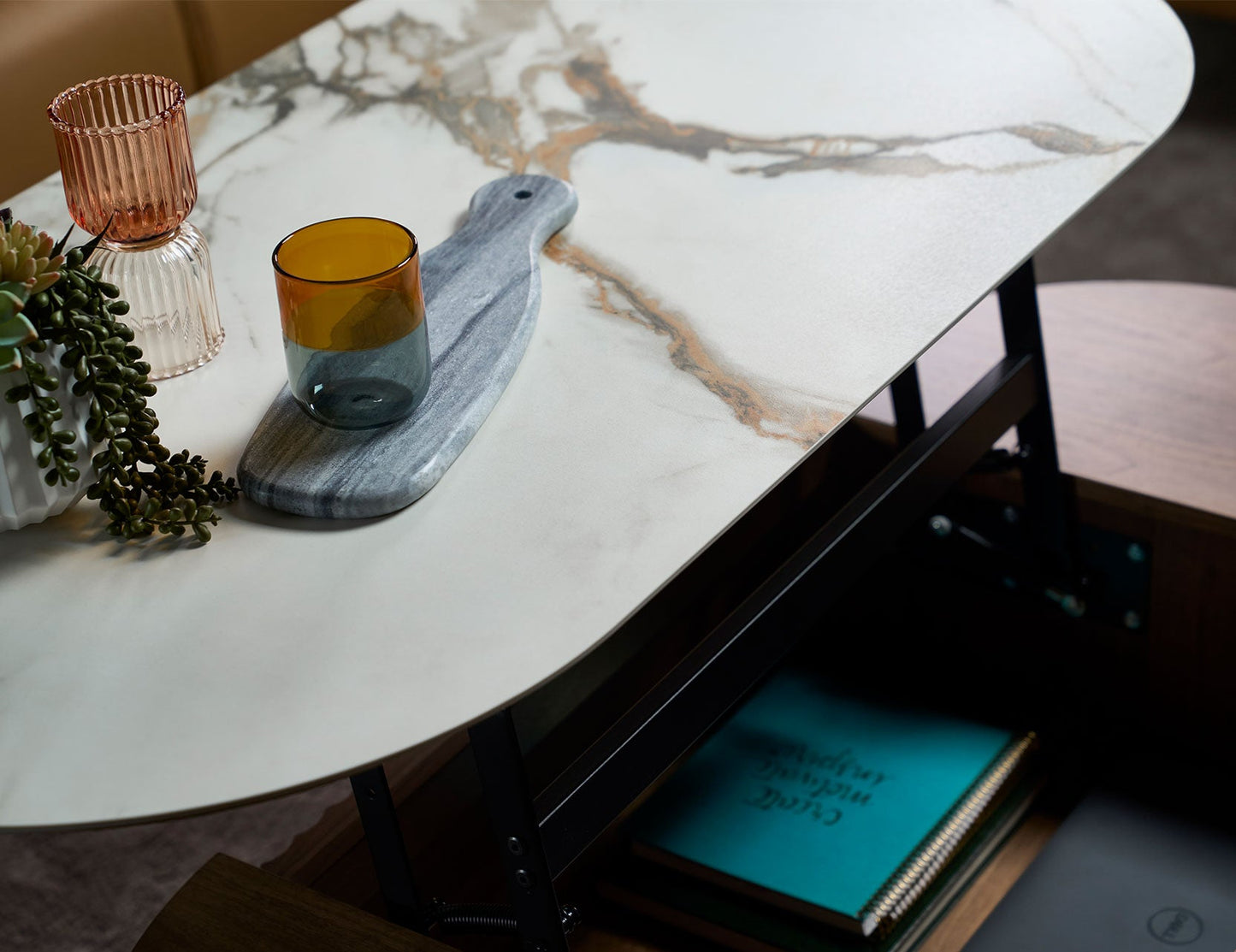 Table basse convertible en pierre frittée FLUTO