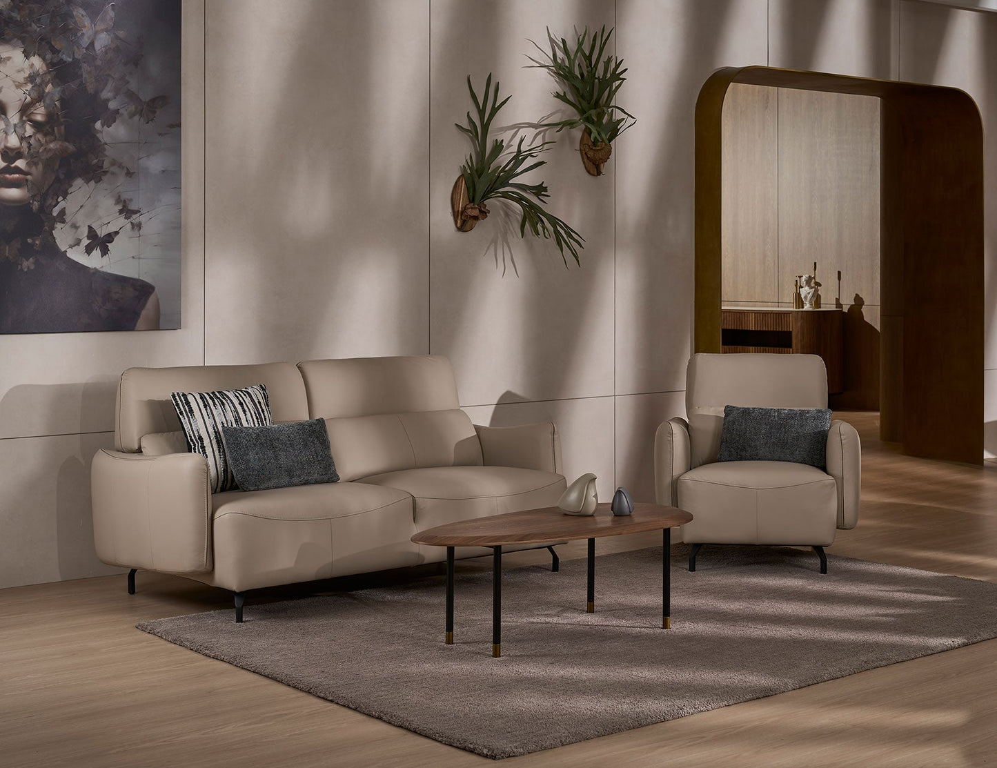 Canapé à dossier haut en cuir CRUISE