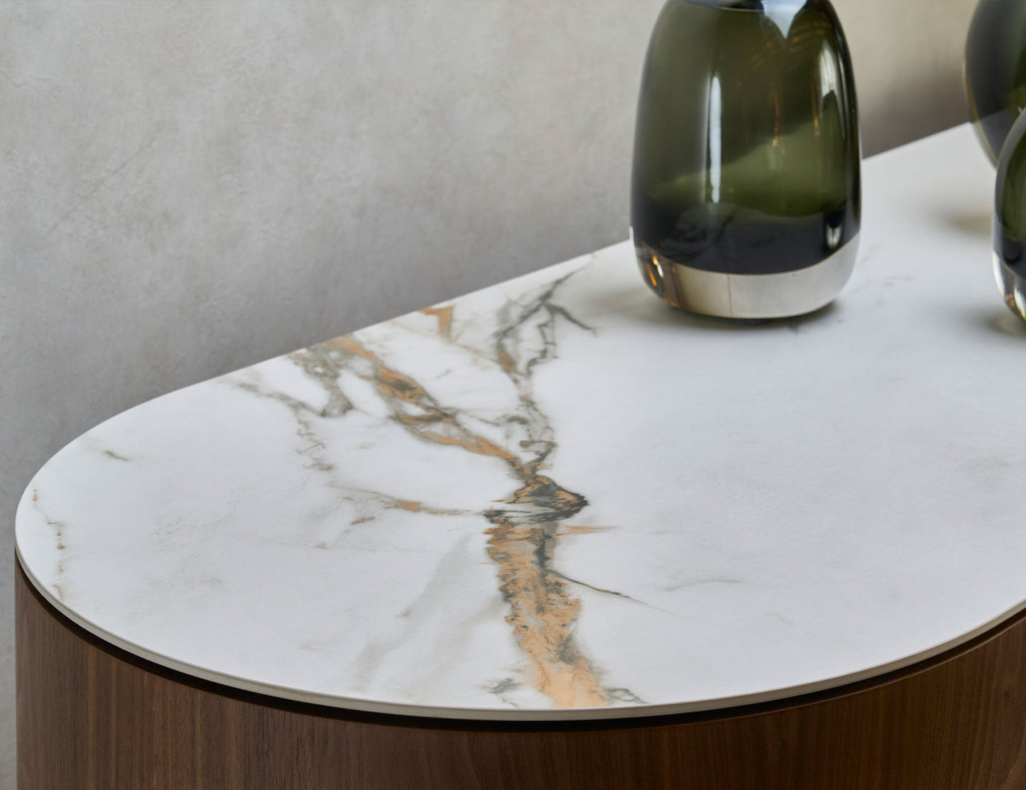 Console TV FLUTO avec plateau en pierre frittée