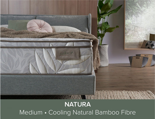 NATURA Matelas à ressorts réactifs en fibre de bambou et latex naturellement hypoallergénique