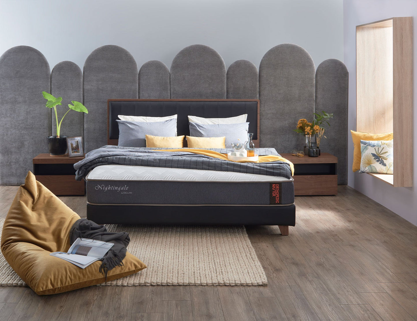 Matelas ORTHOPEDIC MASTER Sanitized® en mousse antimicrobienne haute résilience avec ressorts réactifs