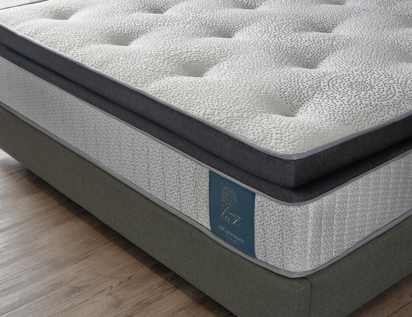 Matelas SEVILLE LUX Black Diamond™ en latex ultra-frais ViroClean antimicrobien réactif à micro-ressorts