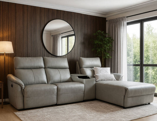 Canapé inclinable manuel en demi-cuir DALLAS