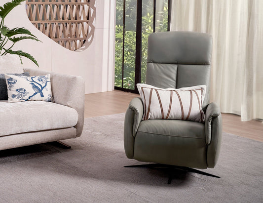 Canapé simple inclinable manuel entièrement en cuir BERG