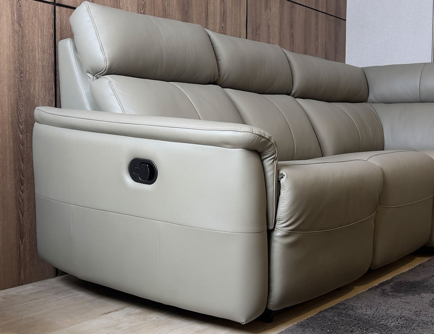 Canapé inclinable manuel en demi-cuir DALLAS