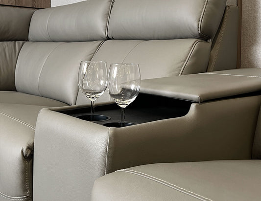 Canapé inclinable manuel en demi-cuir DALLAS