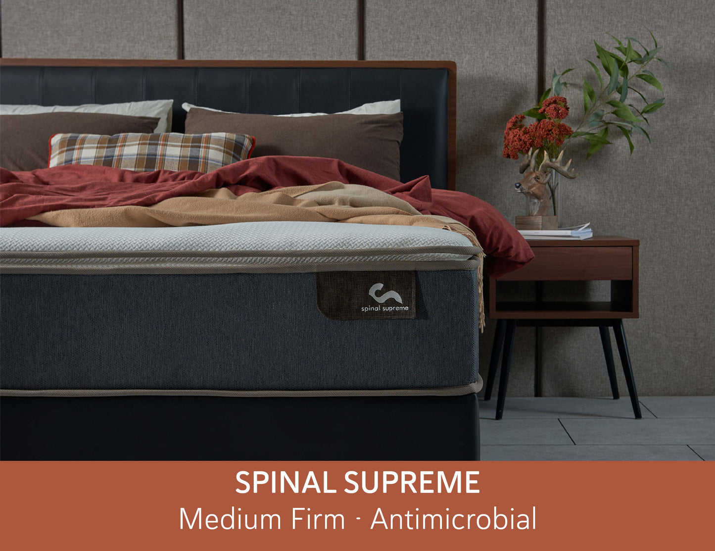 Matelas Spinal Supreme Sanitized® en latex naturel antimicrobien avec ressorts réactifs