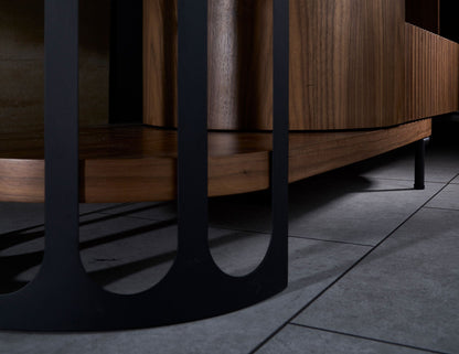 Console TV extensible avec plateau en pierre frittée FLUTO