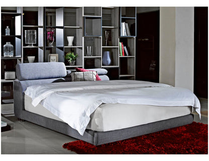 Cadre de lit APOLLO en tissu avec rangement et tête de lit réglable