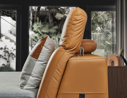 Cadre de lit FLIQ en cuir avec tête de lit réglable