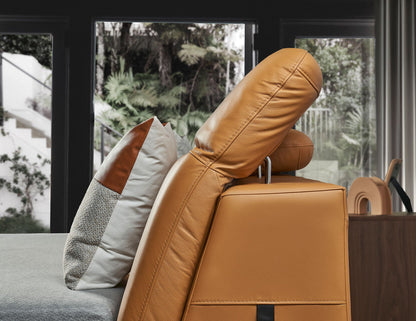 Cadre de lit FLIQ en cuir avec tête de lit réglable