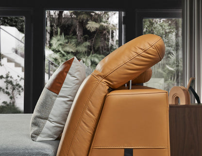 Cadre de lit FLIQ en cuir avec tête de lit réglable