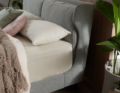 Cadre de lit en tissu WING avec housse de tête de lit amovible