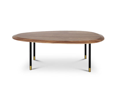 Table basse CELADON avec pieds en acier à pointes dorées