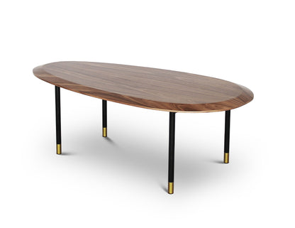 Table basse CELADON avec pieds en acier à pointes dorées