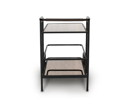 Chariot à thé miroir en bronze ASSAM