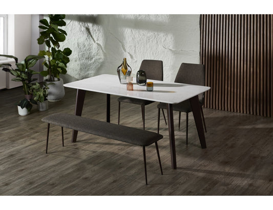 Table à manger KAY en quartz avec accents de marbre