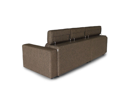 Canapé en L en tissu KARL SA avec appuie-têtes réglables