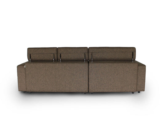 Canapé en L en tissu KARL SA avec appuie-têtes réglables