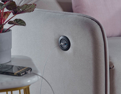 Canapé inclinable motorisé en tissu HOMER avec dossier haut et ports USB