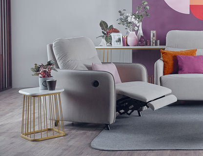 Canapé inclinable motorisé en tissu HOMER avec dossier haut et ports USB