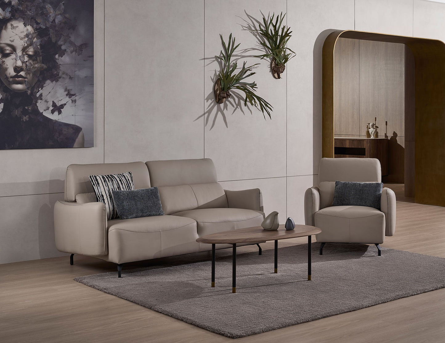 Canapé à dossier haut en cuir CRUISE