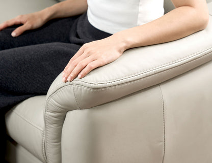 Canapé modulaire BORGES en cuir de luxe avec dossier et appui-tête en peluche