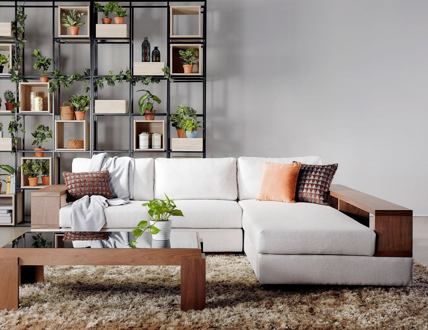 Canapé modulable ELDA en tissu déhoussable