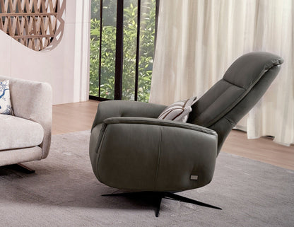 Canapé simple inclinable manuel entièrement en cuir BERG