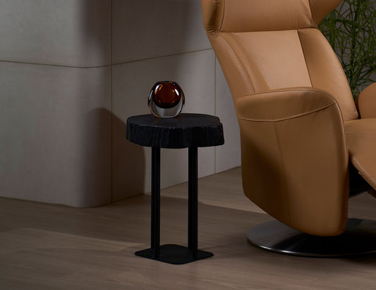Table d'appoint en bois massif carbonisé IGNIS