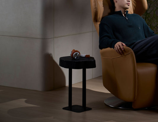 Table d'appoint en bois massif carbonisé IGNIS