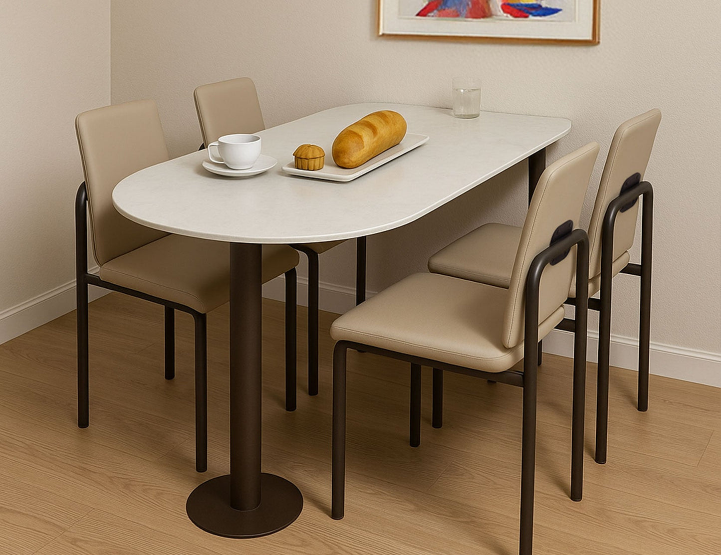 Table à manger CAPSULE avec plateau en pierre frittée