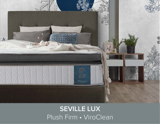 Matelas SEVILLE LUX Black Diamond™ en latex ultra-frais ViroClean antimicrobien réactif à micro-ressorts