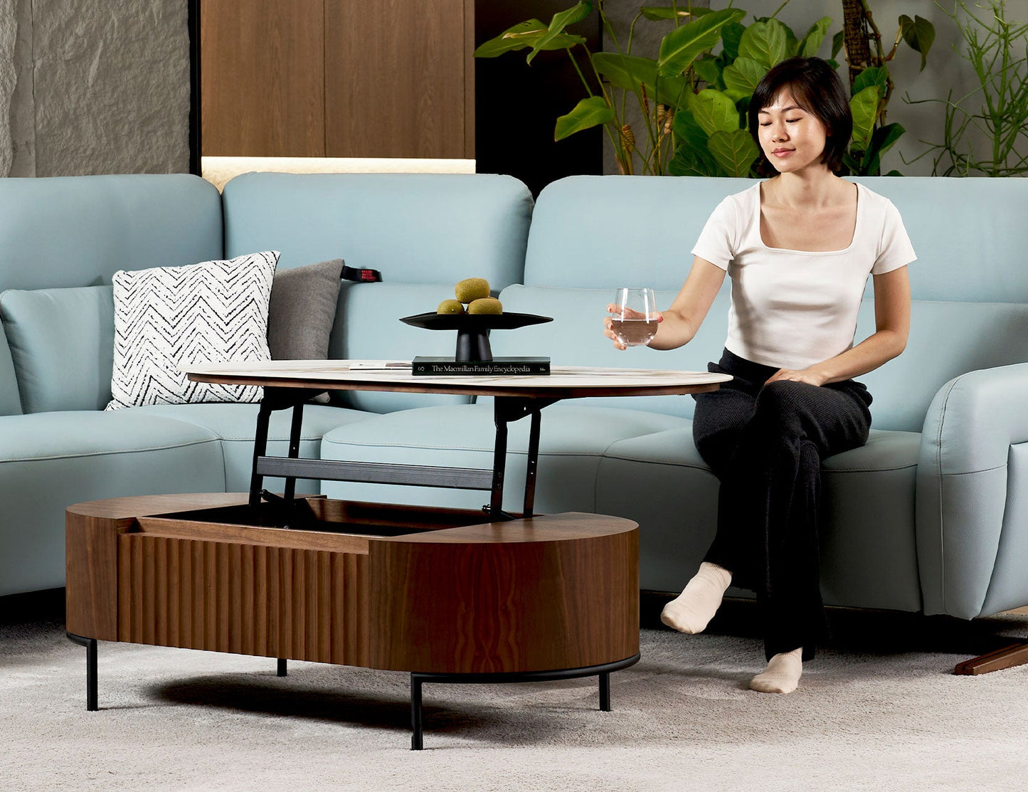 Table basse convertible en pierre frittée FLUTO