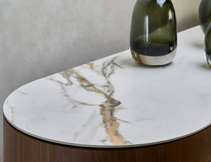 Console TV FLUTO avec plateau en pierre frittée