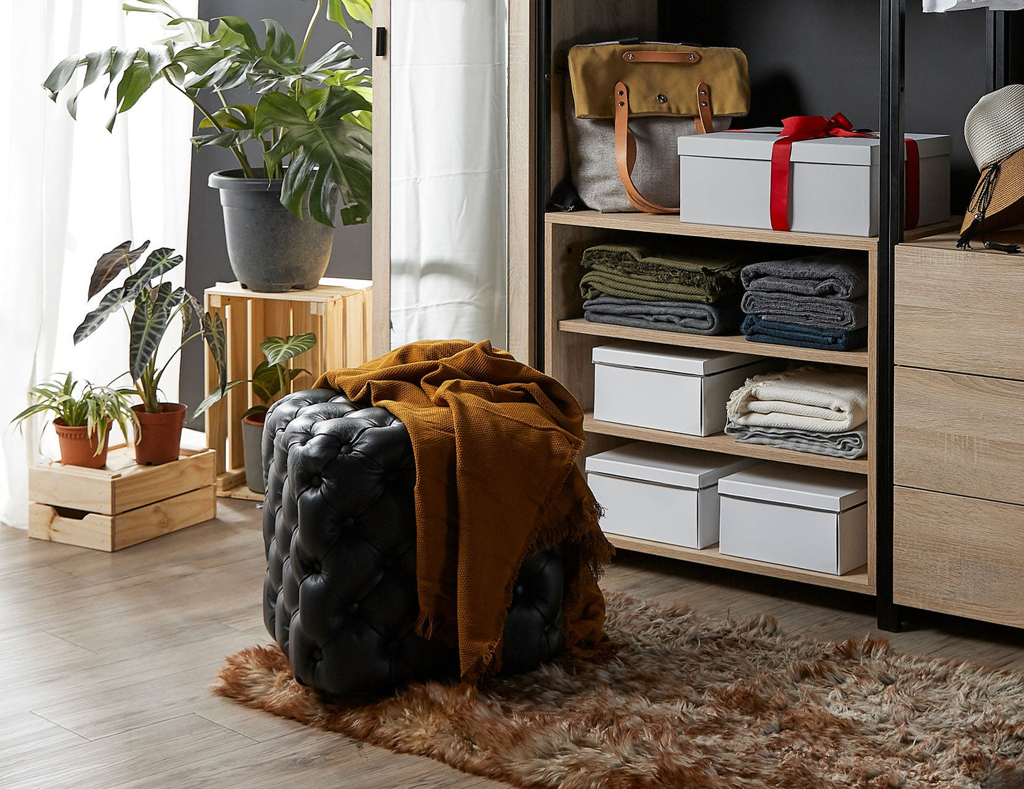 Tabouret en cuir Chester
