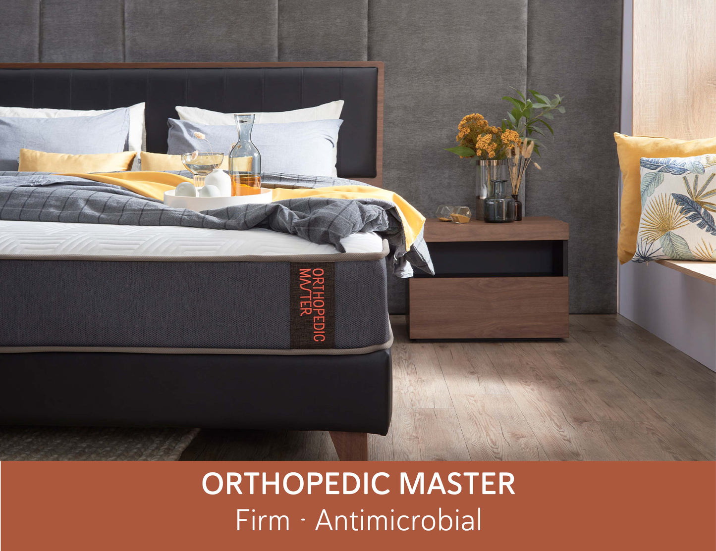 Matelas ORTHOPEDIC MASTER Sanitized® en mousse antimicrobienne haute résilience avec ressorts réactifs