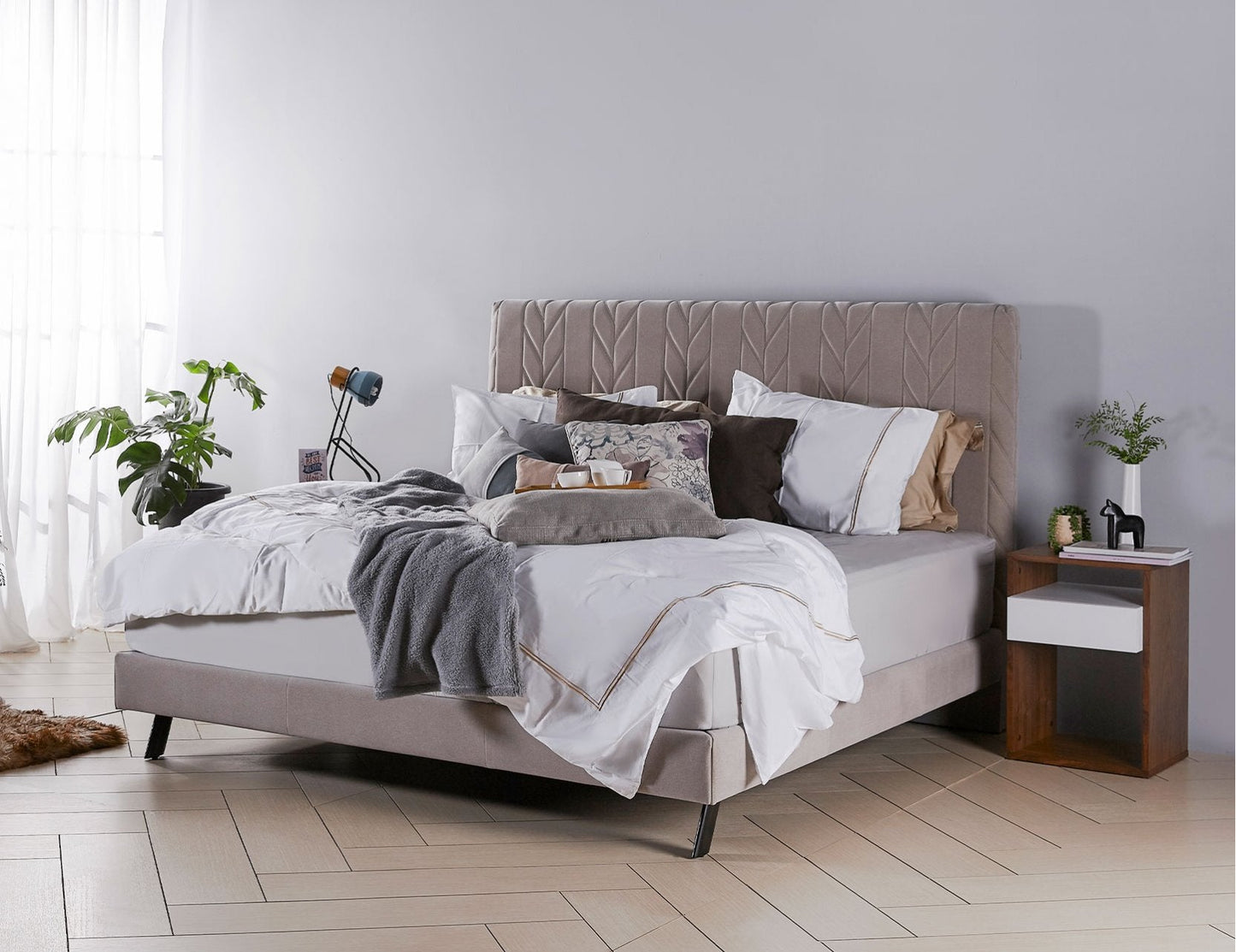 Cadre de lit matelassé RIBB FabricGard