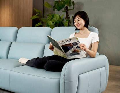 Canapé modulaire en cuir HIRO avec appui-tête réglable