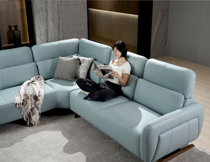 Canapé modulaire en cuir HIRO avec appui-tête réglable