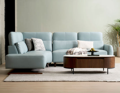 Canapé modulaire en cuir HIRO avec appui-tête réglable