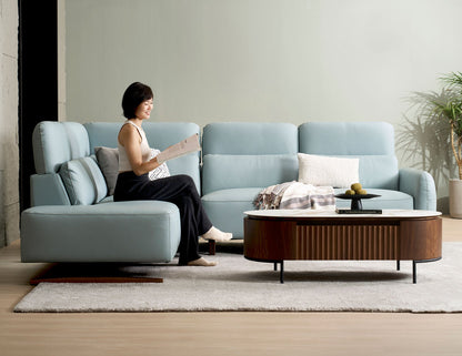 Canapé modulaire en cuir HIRO avec appui-tête réglable