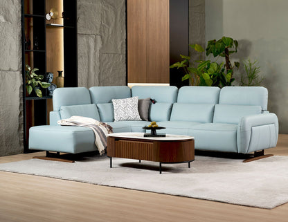 Canapé modulaire en cuir HIRO avec appui-tête réglable