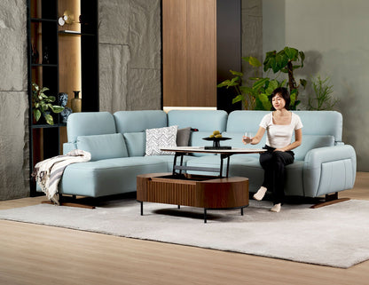 Canapé modulaire en cuir HIRO avec appui-tête réglable