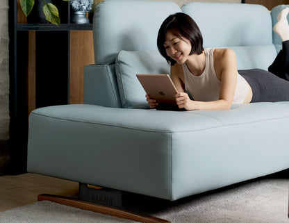 Canapé modulaire en cuir HIRO avec appui-tête réglable